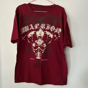 Warrior Graphic Short Sleeve Tee - Burgundy